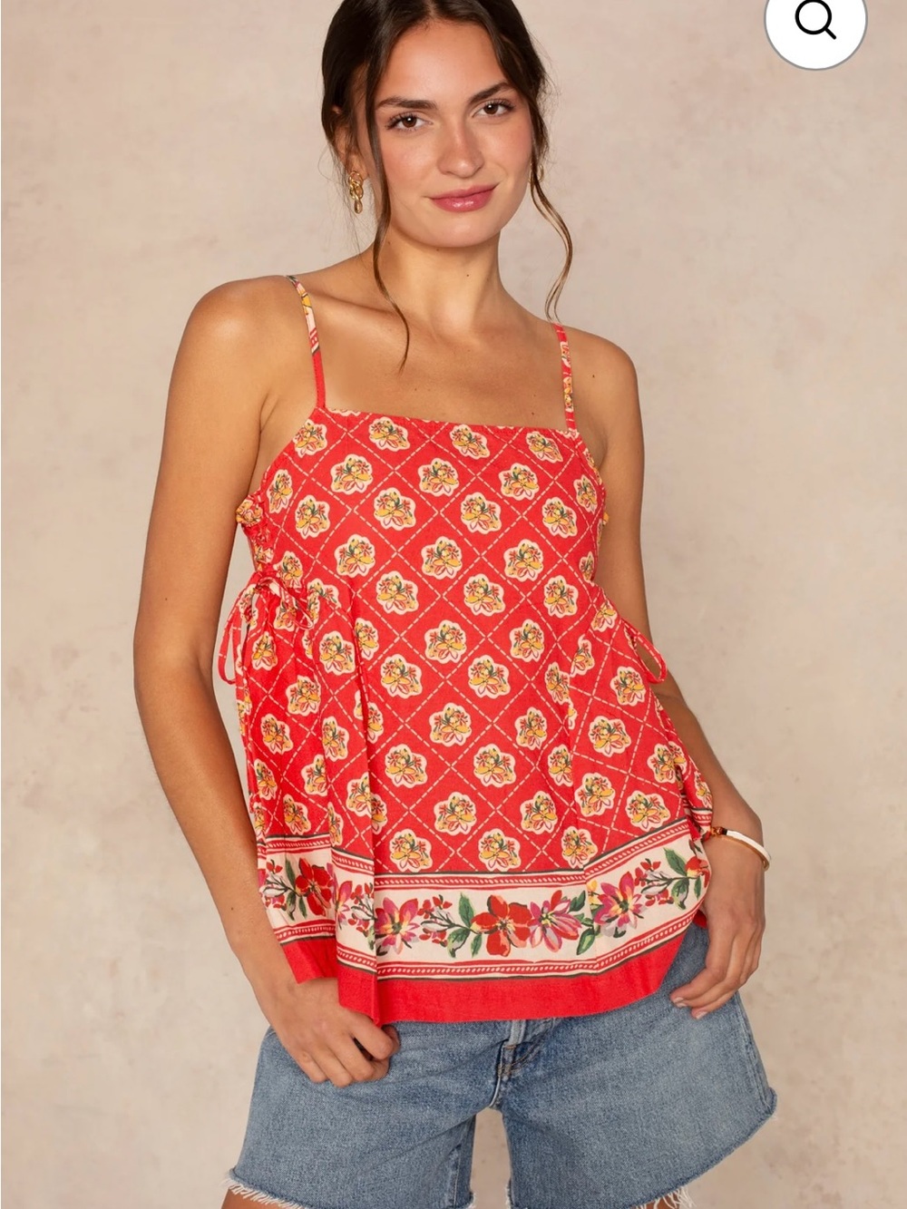 Lila Floral Peplum Cami Top